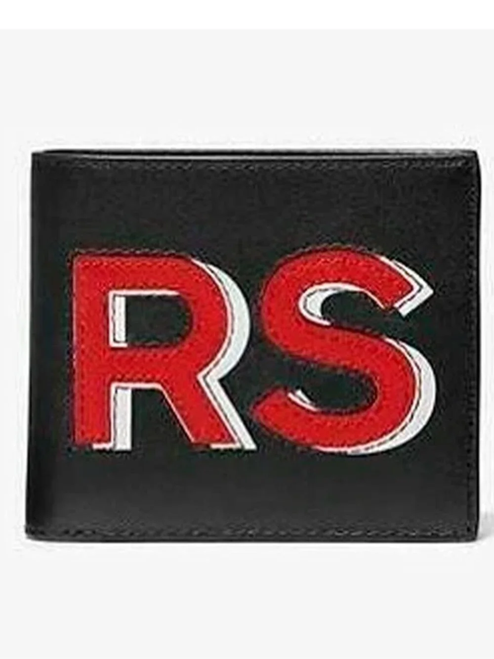 S Michael Kors Cooper Billfold Black Leather Red Logo 36H9LCOF1L NWT $148
